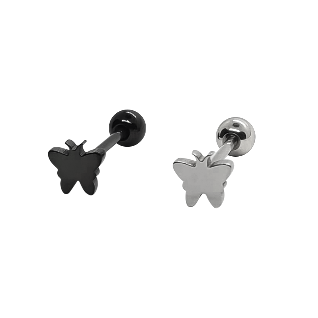 Surgical Steel 14 Gauge Tongue Barbell with Flat Butterfly