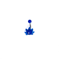 Surgical Steel Blue CZ Pot Leaf Curved Barbell