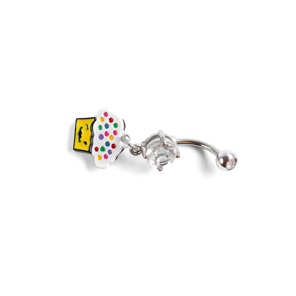 Surgical Steel Cute Cupcake Dangle Belly Button Ring