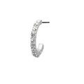 .925 Sterling Silver 22 Gauge Self Bending Clear Gem Nose Hoop