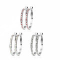 Surgical Steel 20 Gauge Eternity Crystal Hoop Earrings - Pair