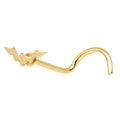 Gold Ion Plated Surgical Steel Bat Design Nose Stud