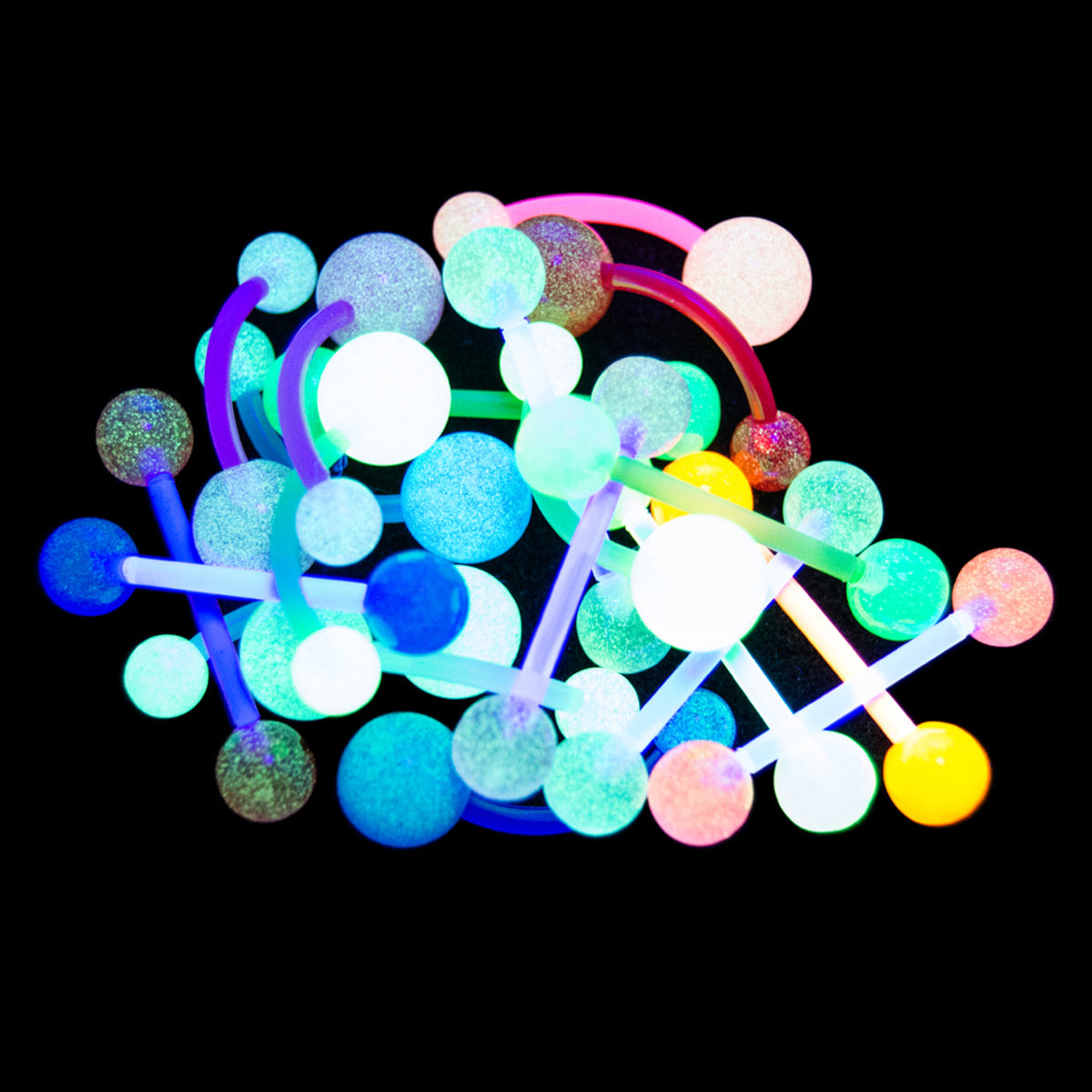 Bio-Flex Flexible Belly Button Ring 14 Gauge Acrylic UV Glow - 20 Pack - Kruelty - Photo 3