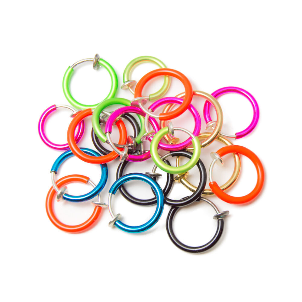 Retractable Clip On Fake Non Hoop Ring Hinge Kit - 20 Pack - Kruelty