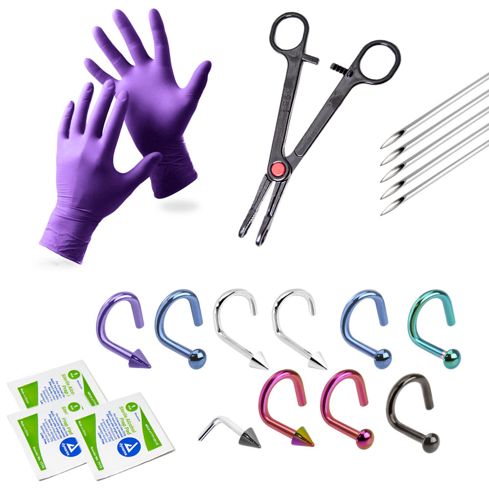 Surgical Steel LionGothic Nose Piercing Kit - 20 Pack
