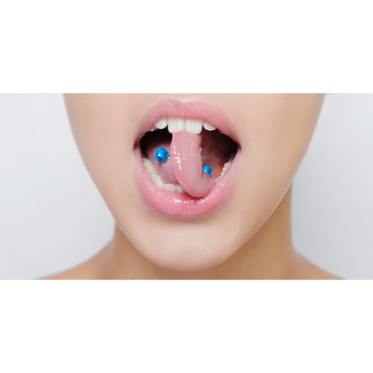 Surgical Steel Tongue Ring Straight Barbell Acrylic UV Glow - 20 Pack