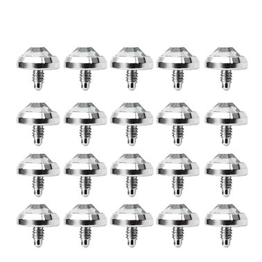 Surgical Steel 14 Gauge 4mm Flat Bottom Dome Set - 20 Pack