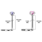 Titanium Press Fit CZ Corkscrew Nose Screw Stud