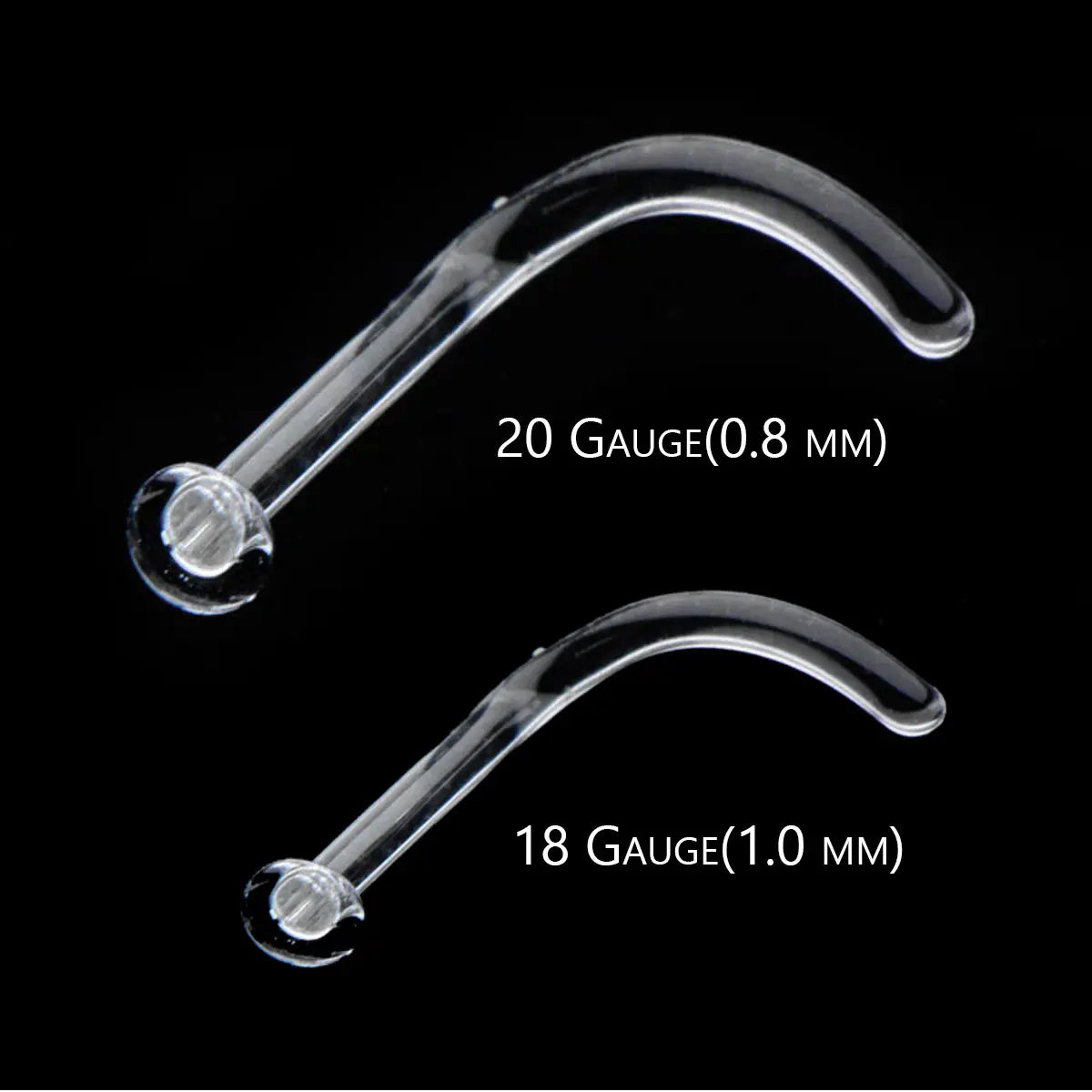Clear Pyrex Glass 20 & 18 Gauge Screw Stud Retainer - 5/16 Inch - photo 2