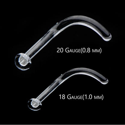Clear Pyrex Glass 20 & 18 Gauge Screw Stud Retainer - 5/16 Inch - photo 2