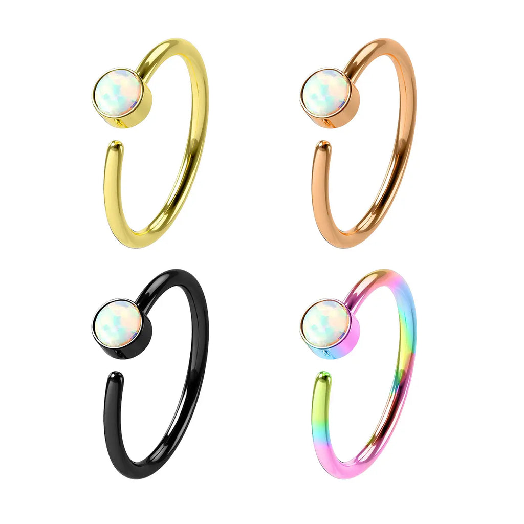 PVD Surgical Steel Bendable Septum Clicker Hoop Nose Ring