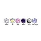Surgical Steel 20 Gauge Cubic Zirconia Stud Earrings - Pair