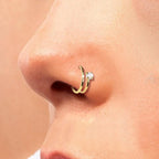 Surgical Steel 20 Gauge Double CZ Spiral Nose Hoop Ring