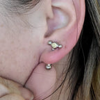 Surgical Steel 20 Gauge Hammer Fake Plug Stud Earrings - Pair