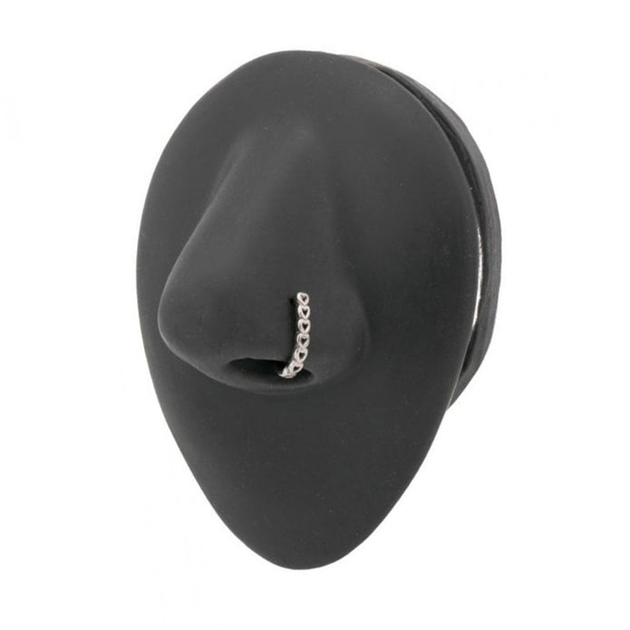 Surgical Steel 20 Gauge Paved Heart L Shaped Nose Stud - 6mm - photo 2