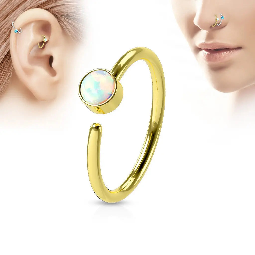 PVD Surgical Steel Bendable Septum Clicker Hoop Nose Ring