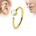 PVD Surgical Steel Bendable Septum Clicker Hoop Nose Ring