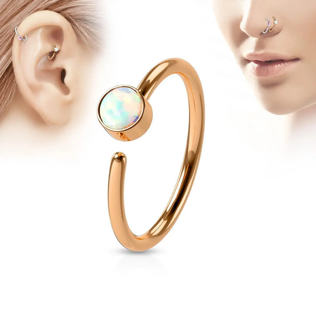PVD Surgical Steel Bendable Septum Clicker Hoop Nose Ring