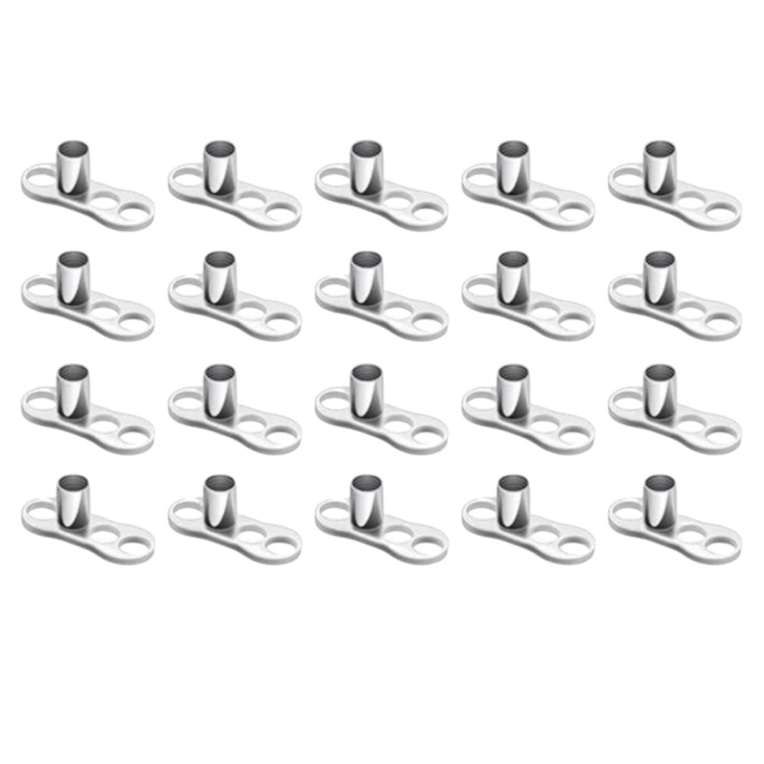 Surgical Steel 14 Gauge 2mm Rise Dermal Anchor Base with 3 Holes - photo 3