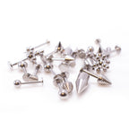 Surgical Steel 14 & 16 Gauge Labret Monroe Studs Random - 20 Pack