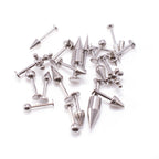 Surgical Steel 14 & 16 Gauge Labret Monroe Studs Random - 20 Pack