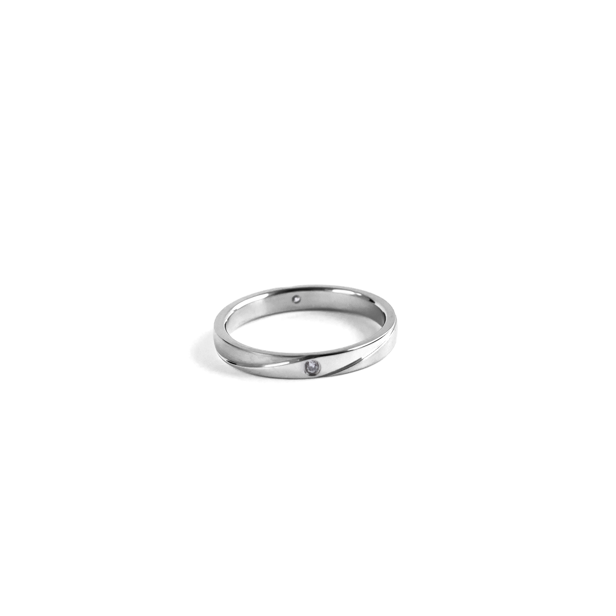 Surgical Steel D Shape Beloved Diamond Wedding Ring