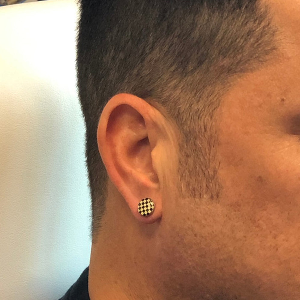 Surgical Steel 22 Gauge Cartilage Studs with Checkerboard Top - photo 2