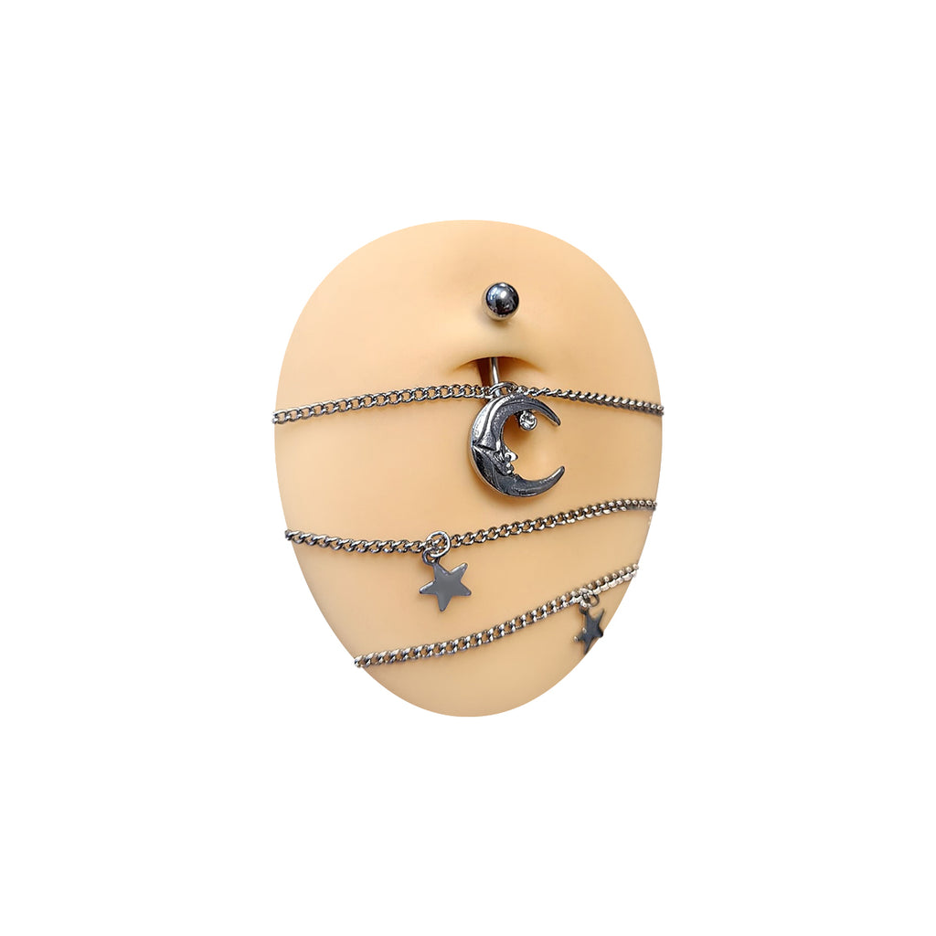 Surgical Steel Star Belly Chain Belly Button Ring
