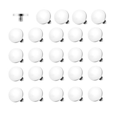 Surgical Steel Round Flat Disc Dermal Top - 25 Pack