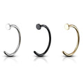 Surgical Steel Nose Hoops 18G or 20G Silver, Black & Gold - 3 Pack