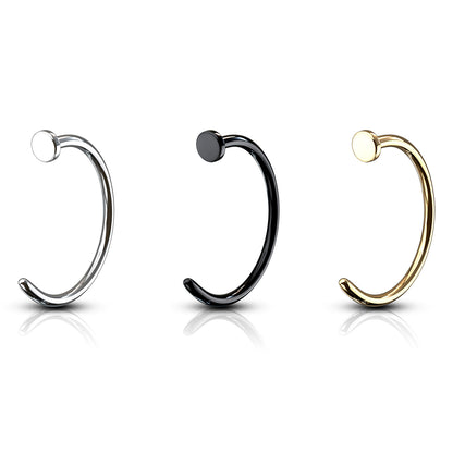 Surgical Steel Nose Hoops 18G or 20G Silver, Black & Gold - 3 Pack