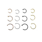 Surgical Steel 18 & 20G Nose Hoops Black, Gold & Rose Gold - 3 Pack