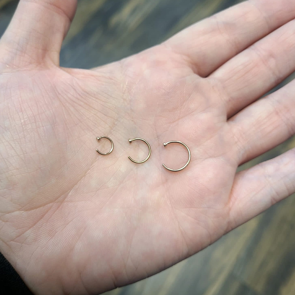 Surgical Steel Nose Hoops 18G or 20G Silver, Black & Gold - 3 Pack - photo 6