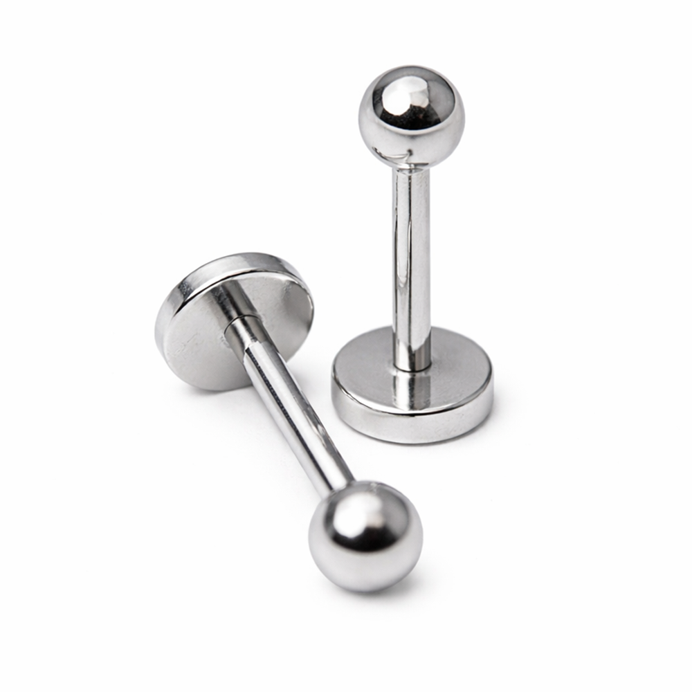 Surgical Steel 16 Gauge Flat Back Labret Studs 5/16 Inch - Pair