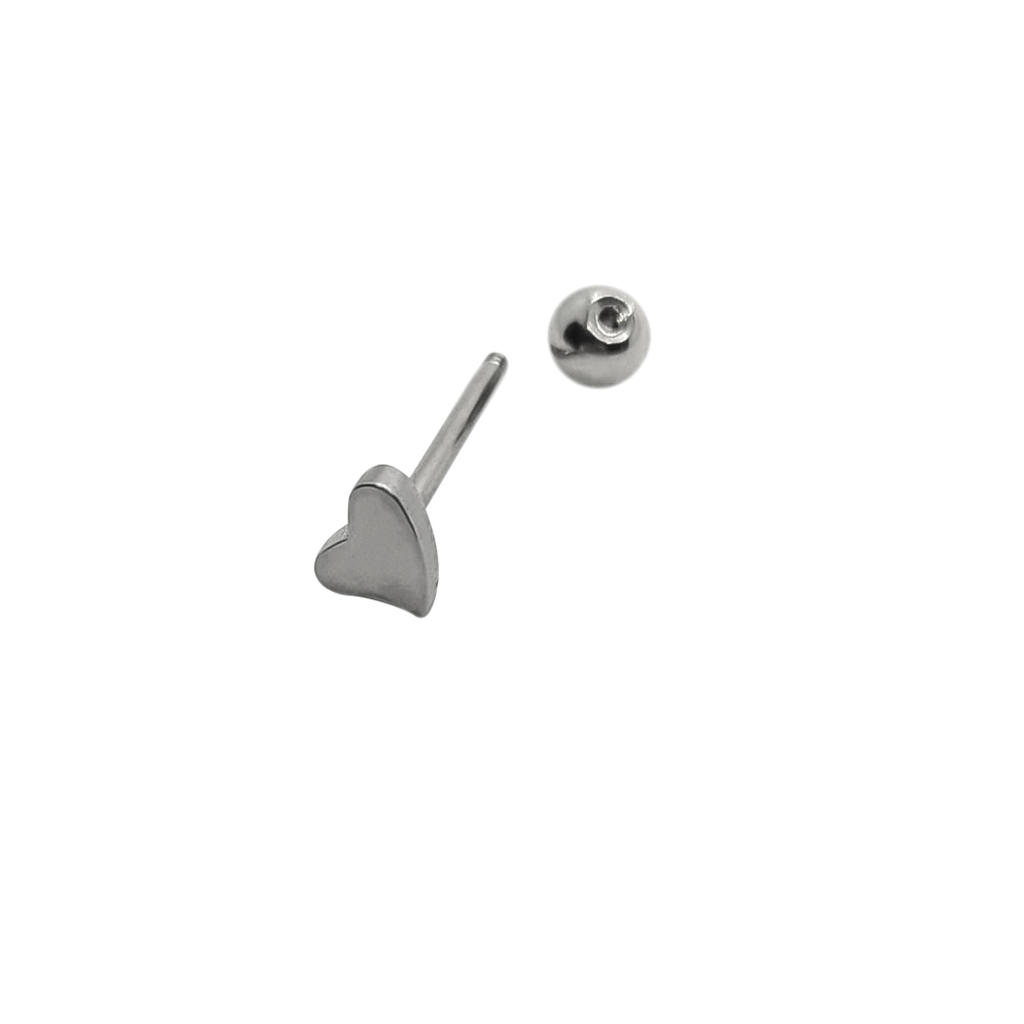 Surgical Steel 14 Gauge Tongue Barbell with Flat Heart - photo 2