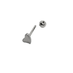 Surgical Steel 14 Gauge Tongue Barbell with Flat Heart - photo 2