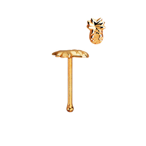 .925 Sterling Silver 22 Gauge Pineapple Nose Bone Stud