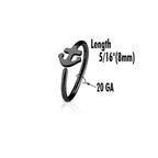 Anodized Surgical Steel 20 Gauge Anchor Charm Nose Hoops - 4 Pack
