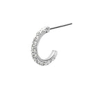.925 Sterling Silver 22 Gauge Self Bending Clear Gem Nose Hoop