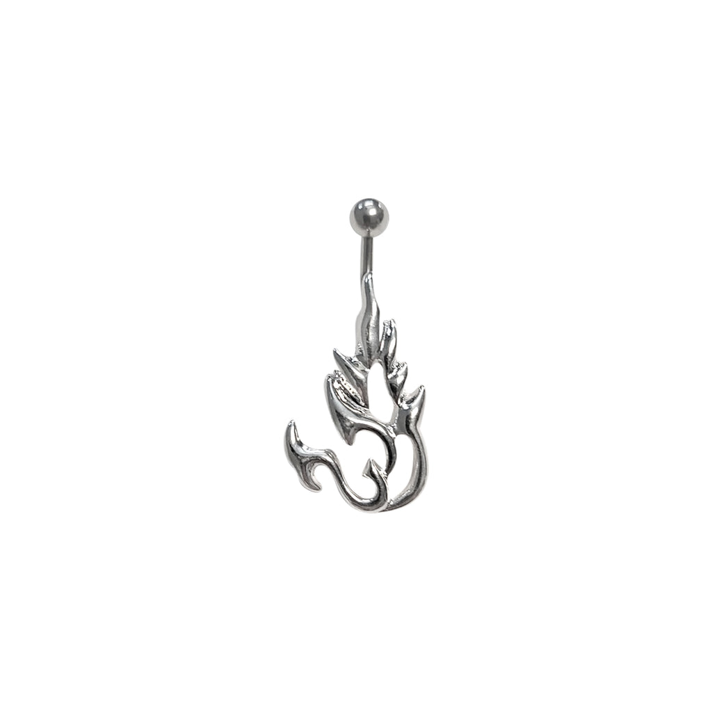 Surgical Steel 14 Gauge Tribal Fire Tattoo Non Dangle Belly Ring
