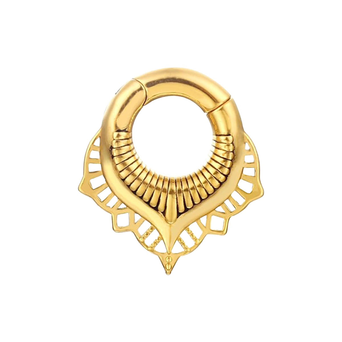 Surgical Steel Ear Weights 2G & 0G Gold Mandala Teardrop - Pair - photo 6