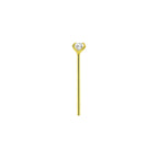 14K Solid Gold 22 Gauge Clear CZ Top Fishtail Nose Stud