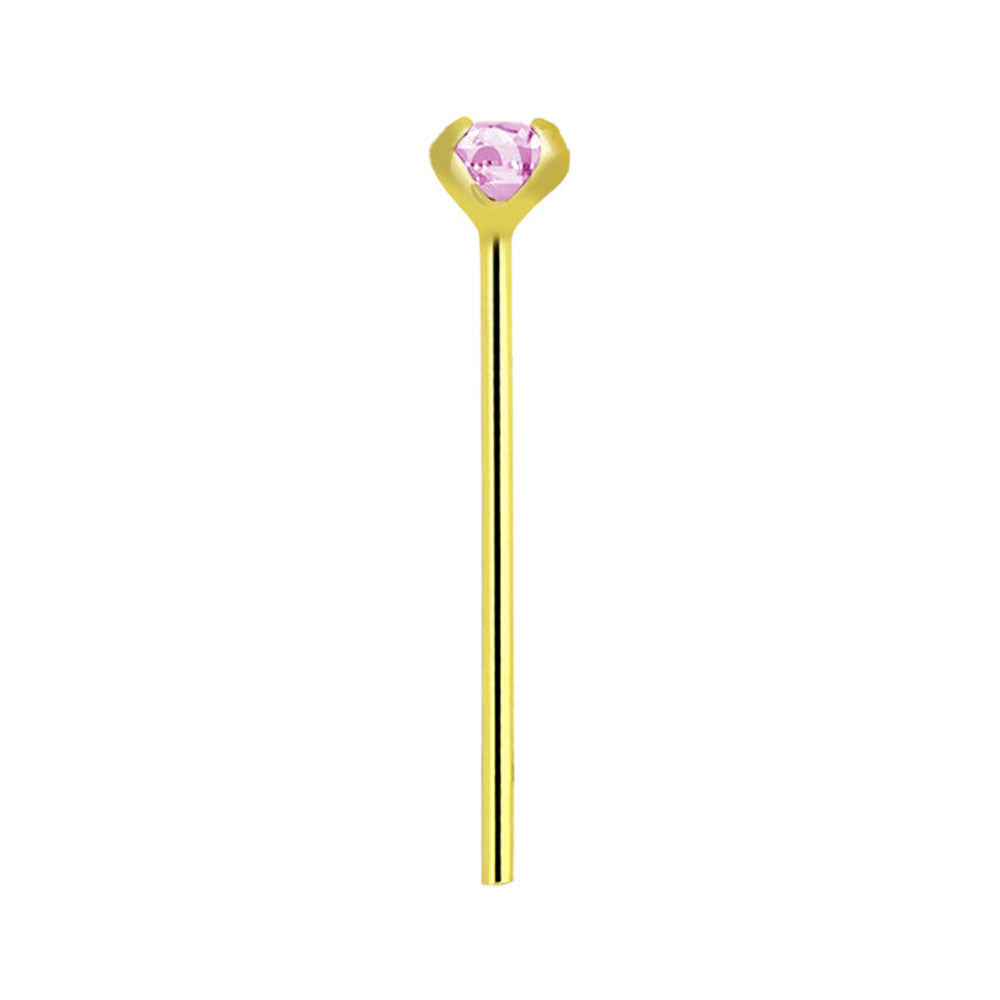 14K Solid Gold Fishtail Nose Studs 22G 11mm with CZ - 12 Pack - photo 13