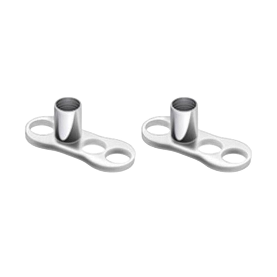 Surgical Steel 14 Gauge 2mm Rise Dermal Anchor Base with 3 Holes - photo 11