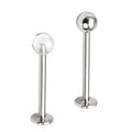 Surgical Steel 14 & 16 Gauge Labret Studs Acrylic Glow Ball - Pair