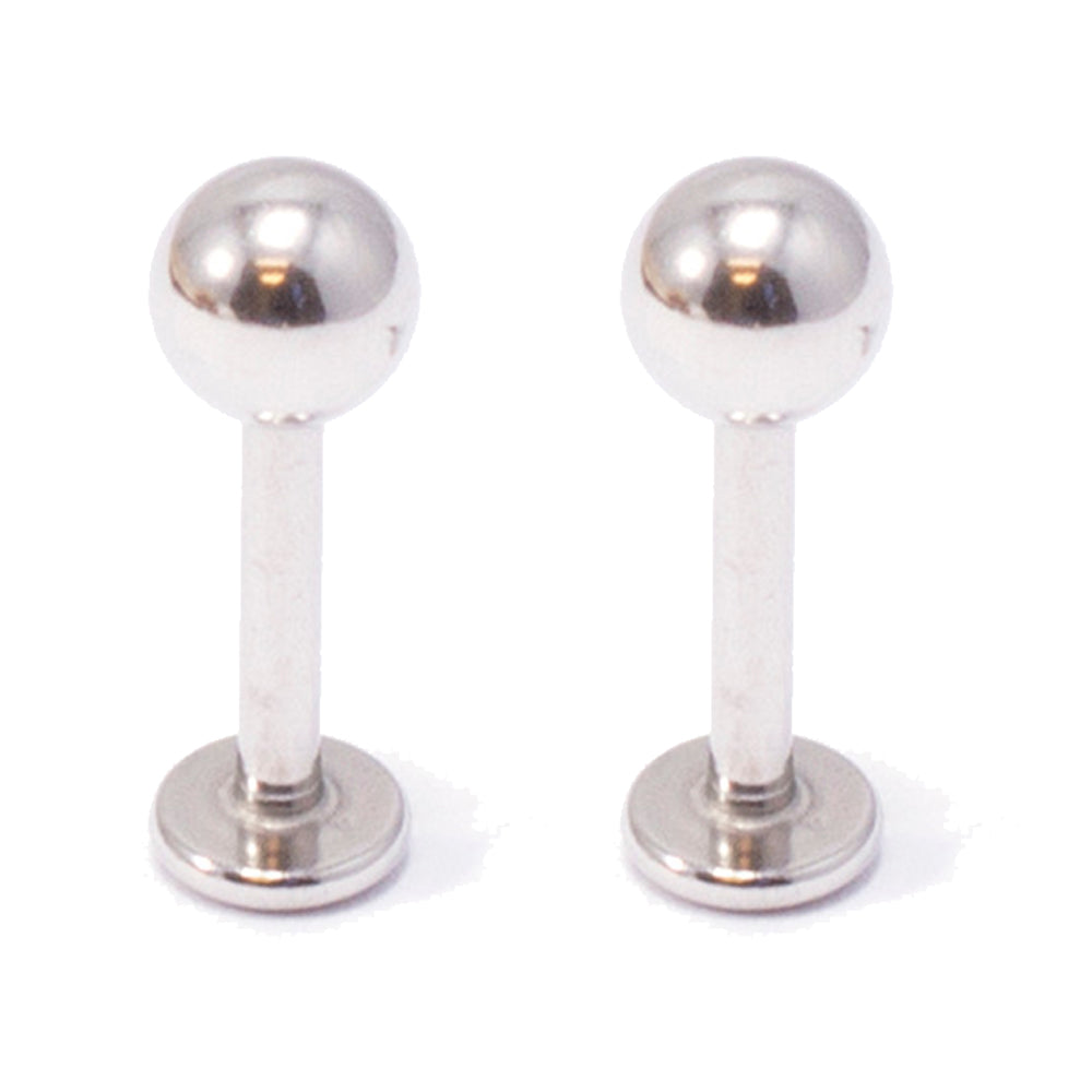 Surgical Steel 14 Gauge Labret Stud with Ball - Pair