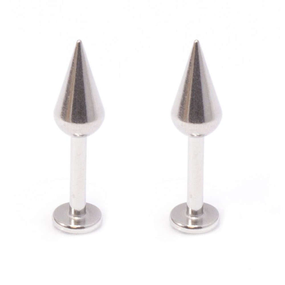 Surgical Steel 14 Gauge Labret Stud with Long Spike - Pair