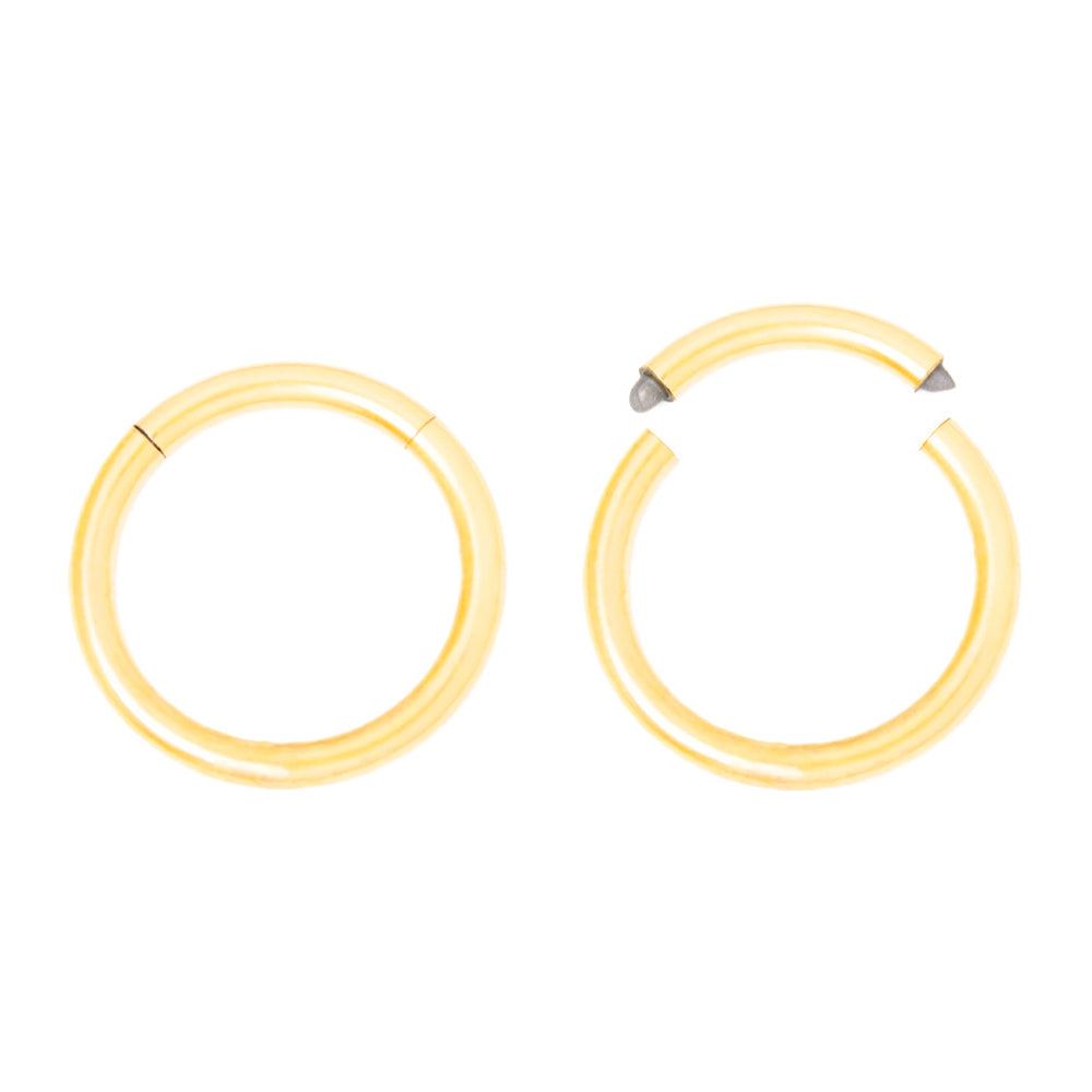 Surgical Steel 16 Gauge Hinged Segment Ring Gold PVD - Pair