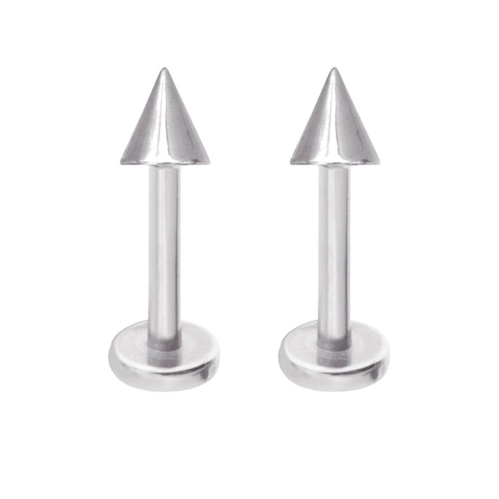 Surgical Steel 14 Gauge Labret Stud with Spike - Pair
