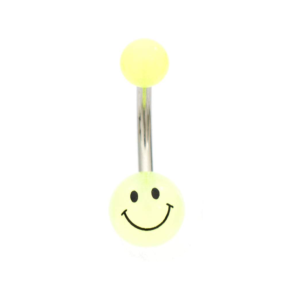 Surgical Steel Glow in the Dark Smiley Face Belly Rings 14G - 2 Pack - photo 5